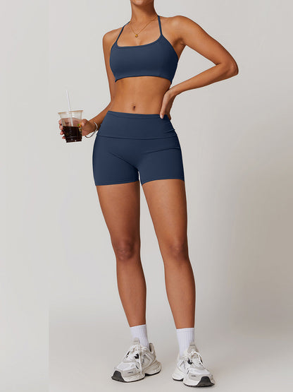 Halter Skinny Quick-Drying Shorts Set