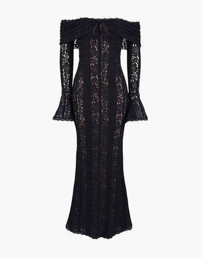 Isadora™ | Lace Off Shoulder Cutout Maxi Dress