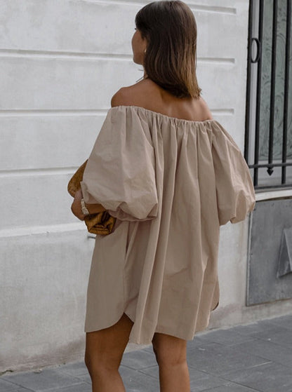 Ruby - Khaki Wrinkle Dress