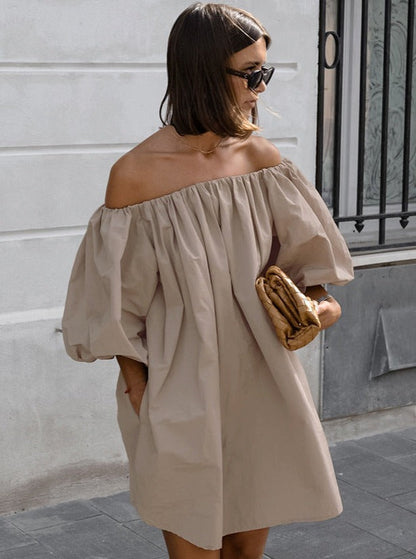 Ruby - Khaki Wrinkle Dress